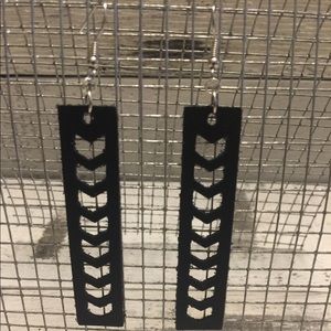 Joanna Gaines inspired leather bar style earrings